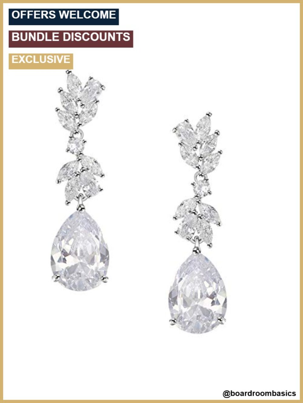 Bridal Marquise Cubic Zirconia Drop Dangle Earrings for Wedding Bridesmaids
